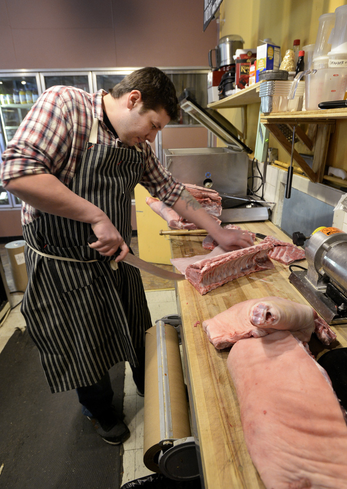 Sueltenfuss works with whole animals and tries to encourage people to try less popular cuts, “but if people want a ribeye, they want a ribeye.”