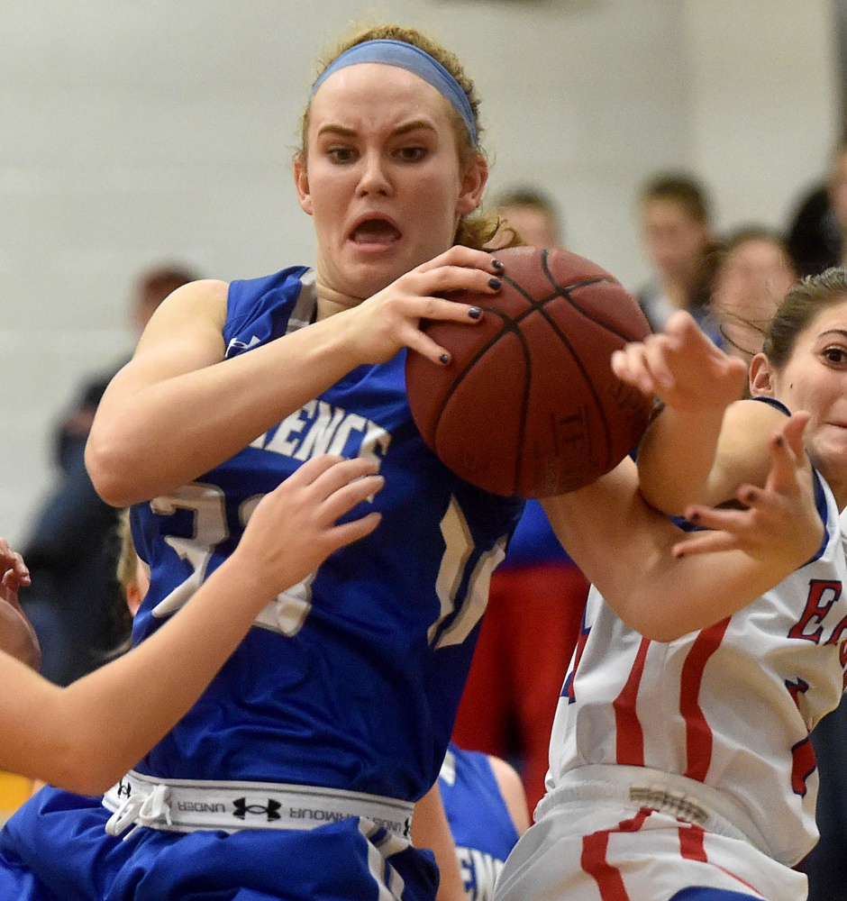 Lawrence standout Nia Irving earned the Maine Sunday Telegram girls’ basketball Player of the Year honor by averaging 25.8 points, 21.0 rebounds, 2.2 blocked shots and 1.5 steals.