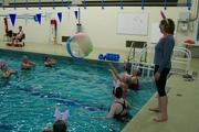 Catherine Wilson, left, leads a senior aquatics class at the Westbrook Community Center March 18. Senior fitness classes at the center have grown in popularity, and are being expanded.