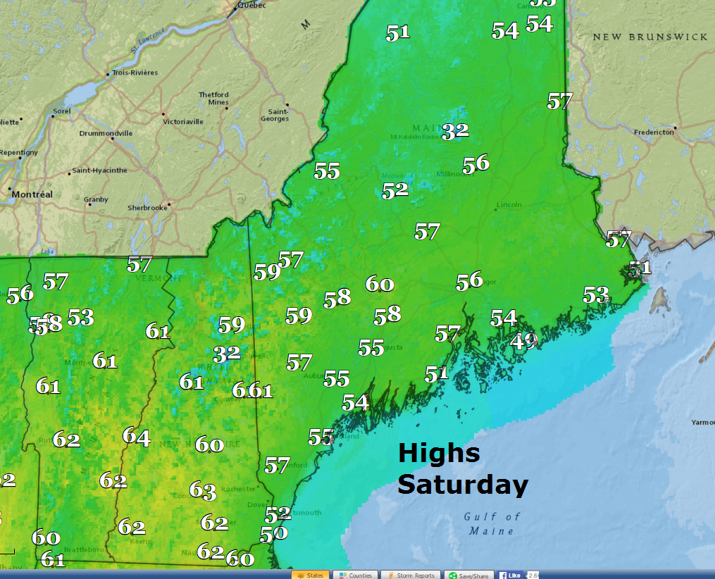 Highs Saturday