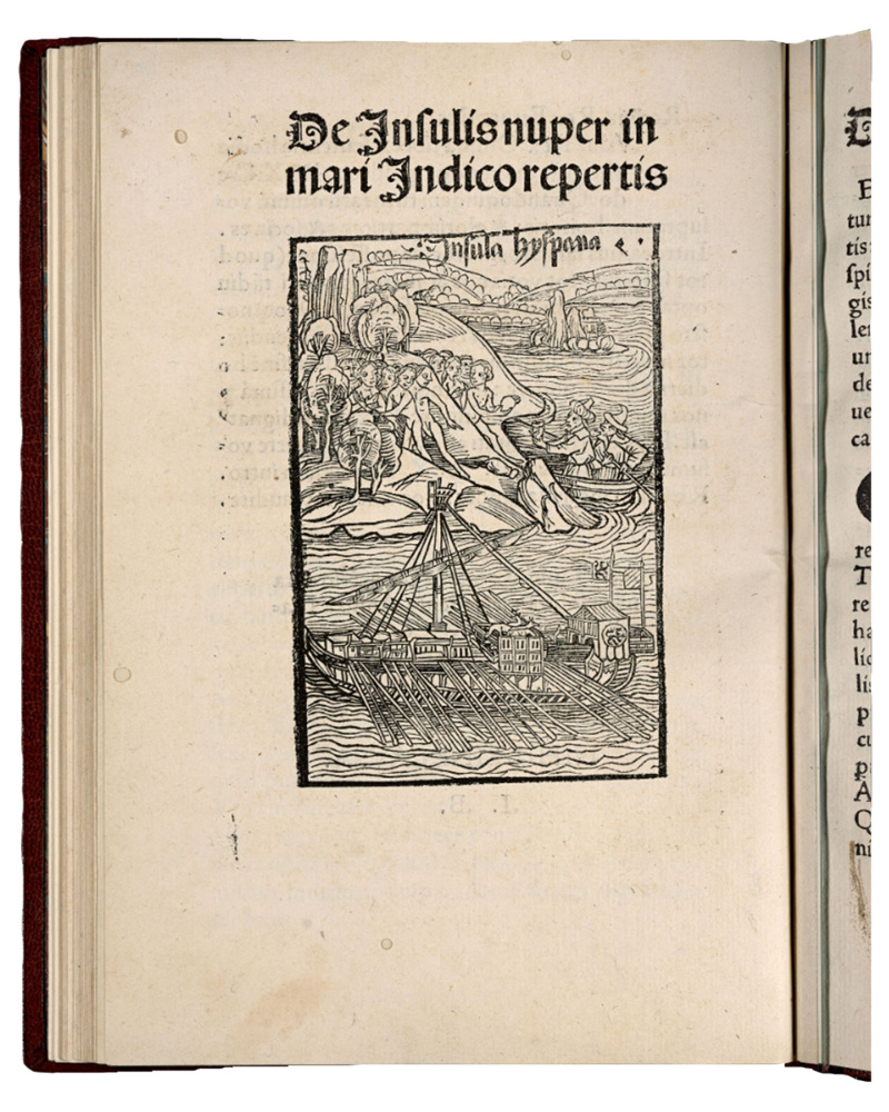 A page from the copy of Christopher Columbus' 1493 letter that is kept at USM's Osher Map Library in Portland. The English translation: "Concerning the Islands Recently Discovered in the Indian Sea." Columbus thought he had landed in Asia.
Courtesy Osher Map Library