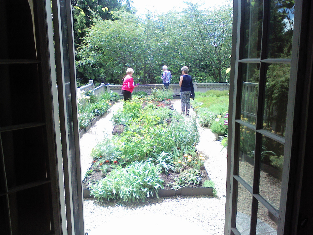 The newly restored terrace garden at Garland Farm in Bar Harbor reflects designer Beatrix Farrand's design principles.