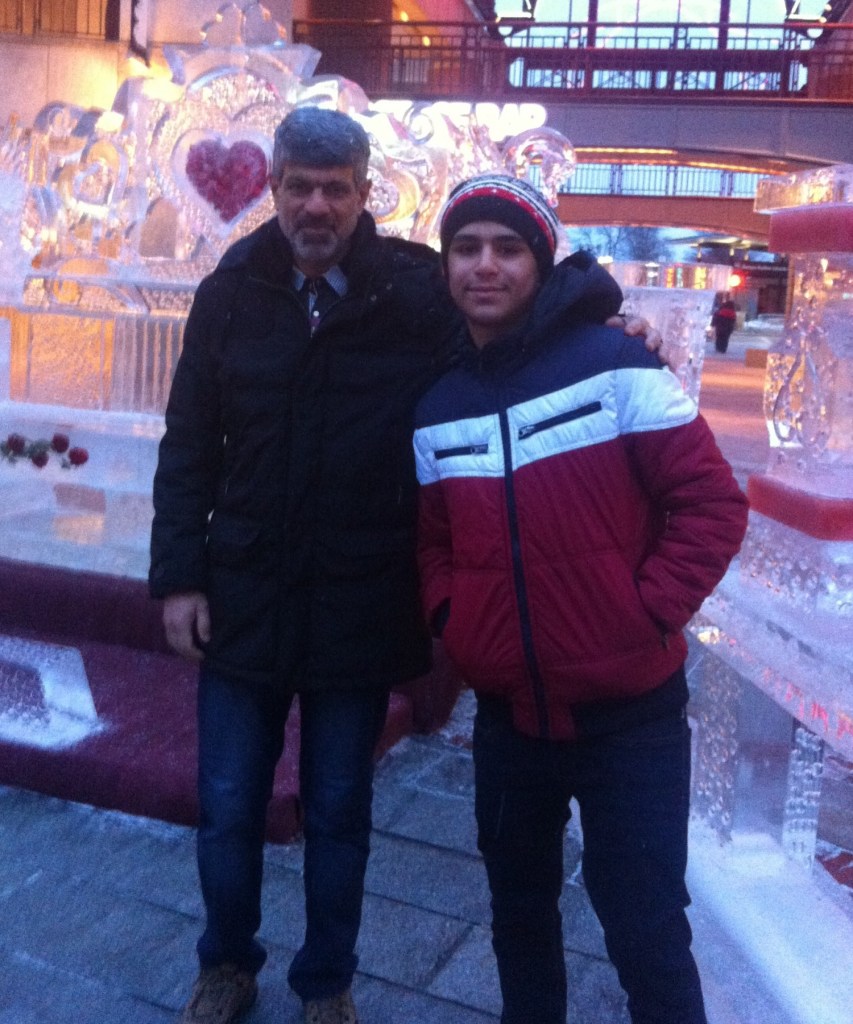 Mohammed Al-Ammar and his father, Qassim Al-Ammar, on a recent trip to Boston.