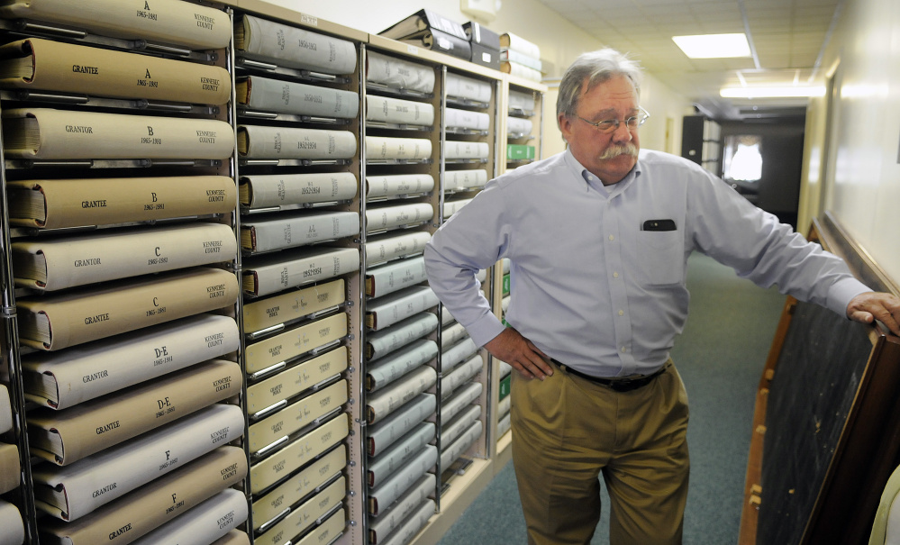 Kennebec County Administrator Robert Devlin at the Kennebec County Registry of Deeds in Augusta on Monday.