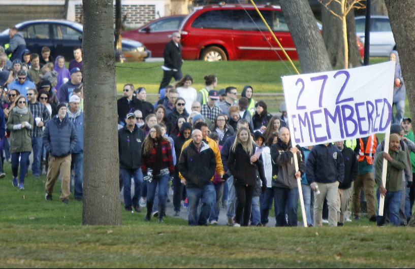 Over 200 people marched through Portland on May 8 for a candlelight vigil to remember the 272 Mainers who died of drug overdoses in 2015. There have been 189 fatal overdoses in the first six months of this year.