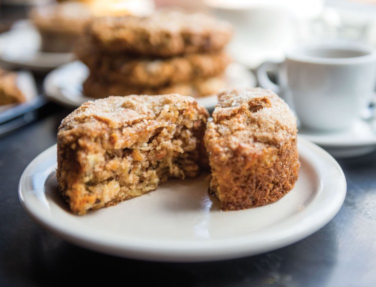 Morning Glory Muffins are described as a local favorite at Panther Coffee shop in Miami, where baker Cindy Kruse provides the baked goods.