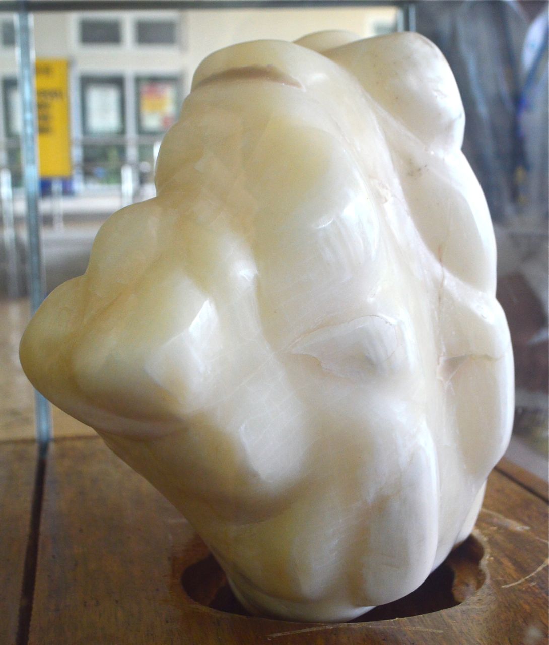 A pearl weighing 75 pounds is displayed in the lobby of the Puerto Princesa Tourism Office in Puerto Princesa city, Palawan province, in southwestern Philippines Thursday. Herald Hugo/ PPTO via AP