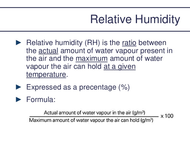 Calculating relative humidity uses a simple formula