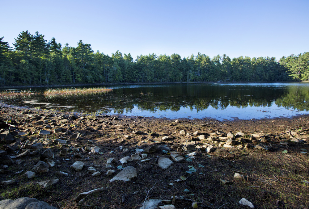 The average total precipitation in York County for the past 12 months is 13.85 inches below normal, shrinking Chase's Pond. "We're at a point of concern, but we're not panicked yet," said Don Neumann, York Water District superintendent.