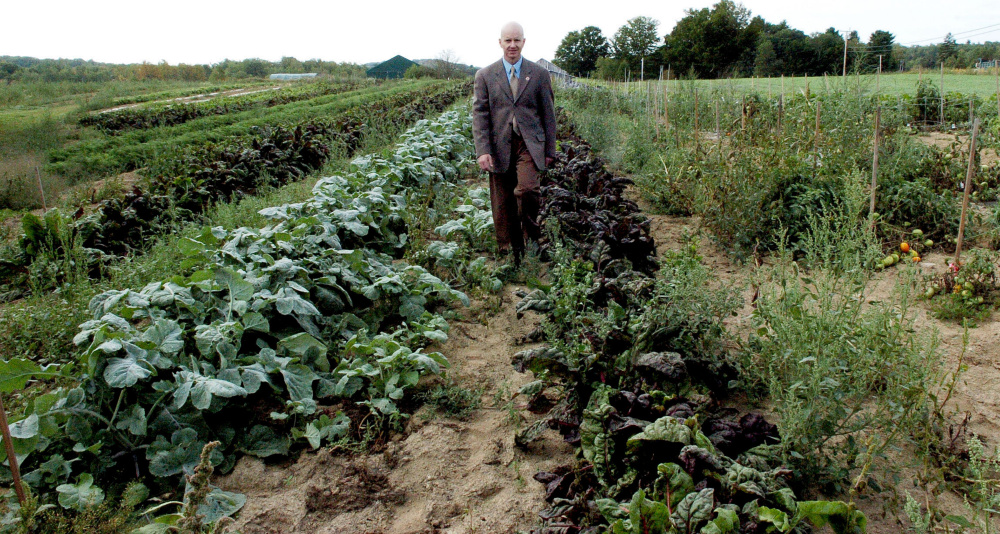 Waldo County Sheriff's Office Jail Administrator Ray Porter walks through one of the huge vegetable gardens at the Maine Coastal Regional Reentry Center farm in Swanville.