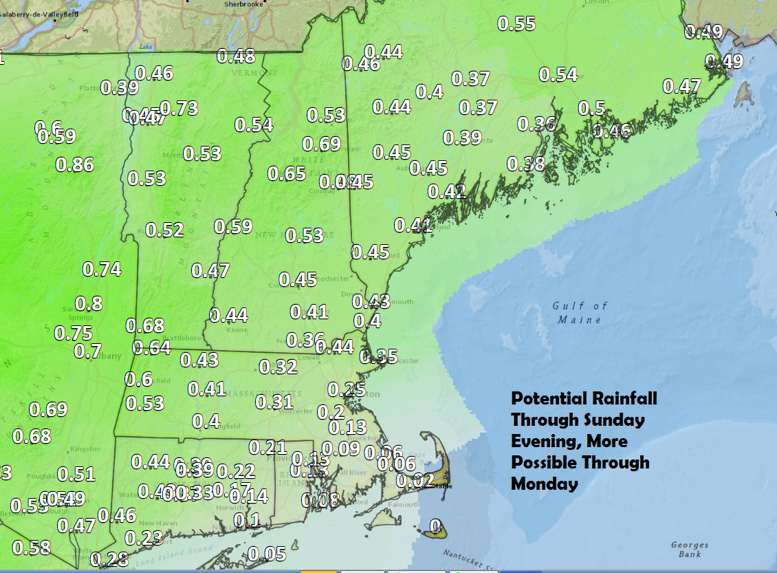 Some rain is likely Sunday, but it will be dry for hours at a time.