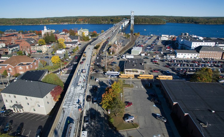 Reconstruction of the Bath viaduct on Route 1 started Tuesday and will continue until at least Memorial Day.
Photo by MaineHDTV