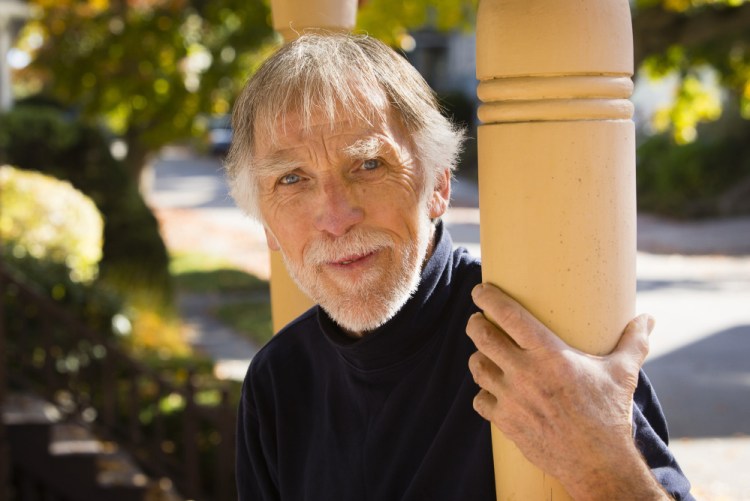 Vietnam veteran Rob Boudewijn on the porch of his Portland home.