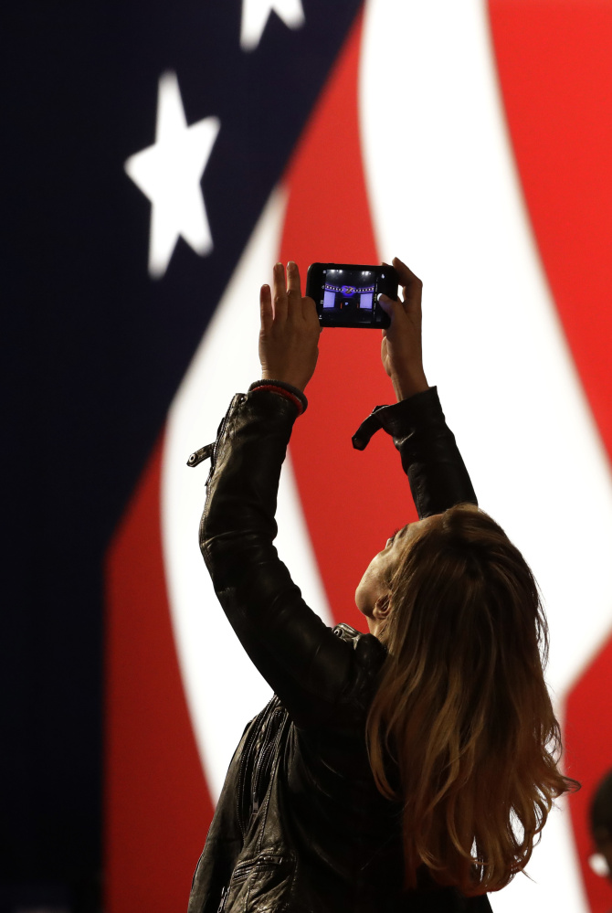 Lena Gjokaj takes a photo ahead of the first Trump-Clinton debate. Trump won election in part due to his embrace of social media.