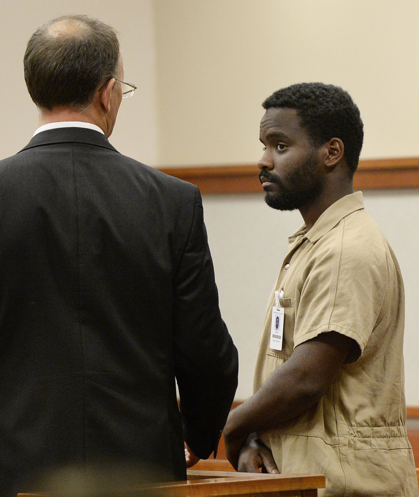 asdflkjlkj .... PORTLAND, ME - SEPTEMBER, 21: Westbrook track coach Timothy Even who is accused of three counts of gross sexual assault of a student listens to his attorney Tom Marjerison during his initial appearance in the Cumberland County Courthouse Wednesday, September 21, 2016.