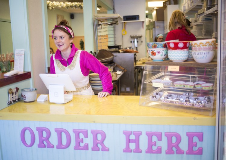 Michaela McVetty at her new business, Sisters Gourmet Deli. McVetty, who recently enrolled in the ACA doesn't want it  to be repealed.