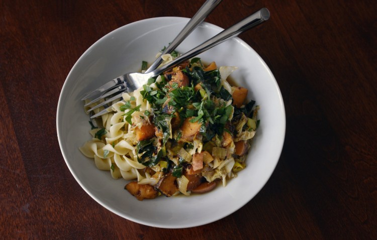 Honey Mustard, Sweet Potato and Cabbage Ragout