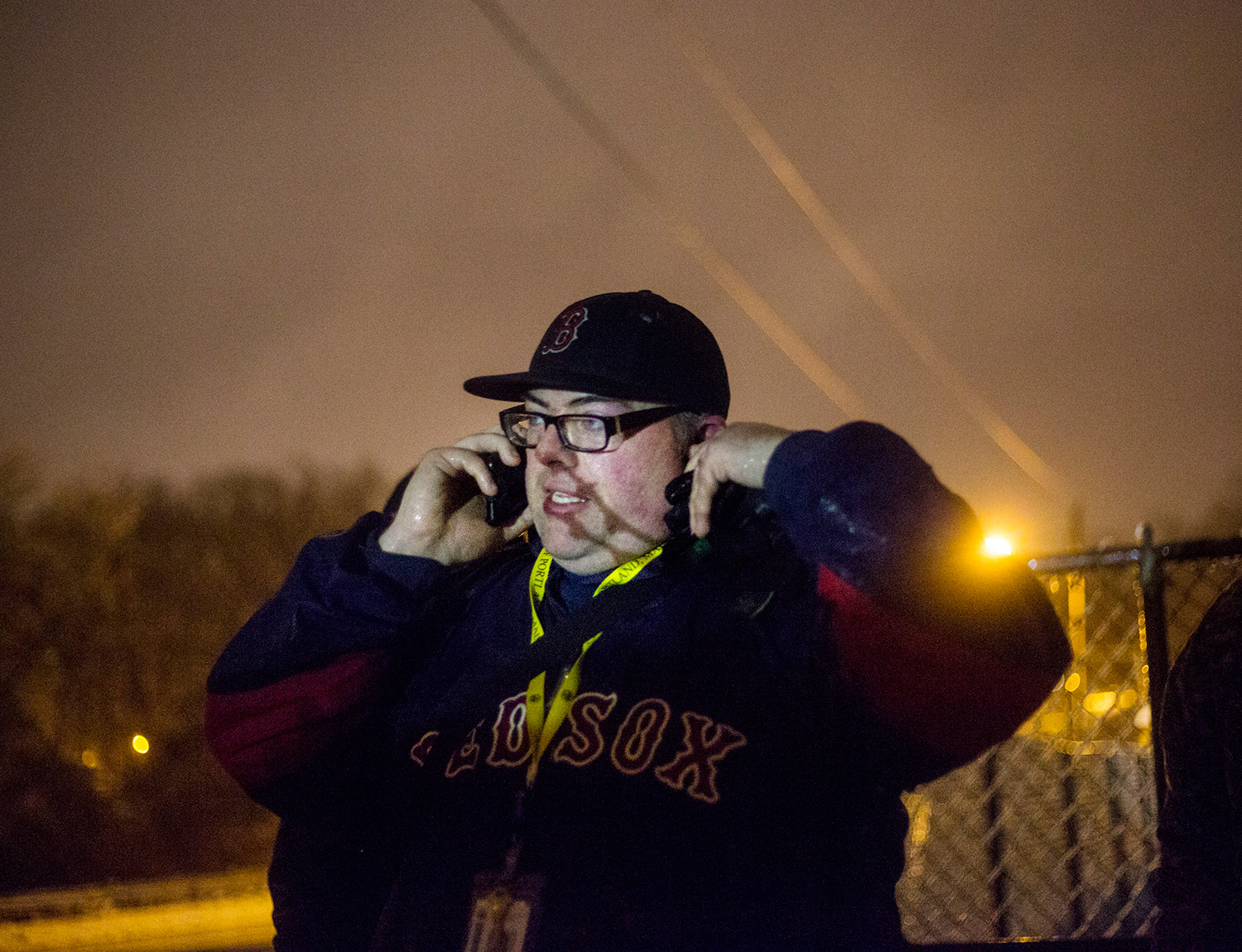 Rob Parritt calls police Tuesday night after finding a homeless camp in a locked area near Fitzpatrick Stadium. The police got into the camp, but no one was in it.