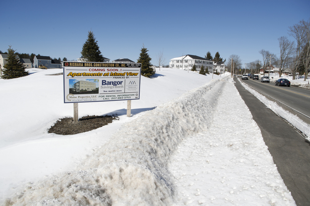 The site of a planned apartment complex on Spring Street in Westbrook.