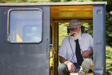 Donovan M. Gray rides the Narrow Gauge Railroad. 