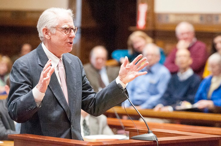 James Kilbreth, a Portland attorney working for the Ranked Choice Voting Committee, makes his arguments on Thursday.