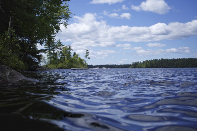 The area of Panther Pond in Raymond where a Connecticut man's body was recovered 200 feet offshore from the camp where he was staying. The man disappeared Thursday night after going out in a canoe.