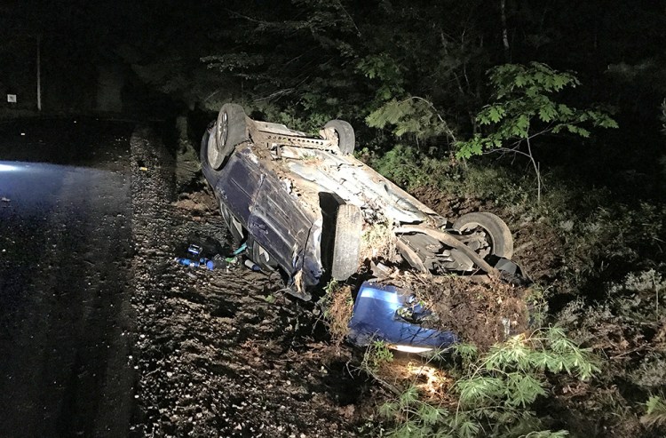 The scene of the crash on Sebago Road in Baldwin that claimed the life of 29-year-old Joshua King.
