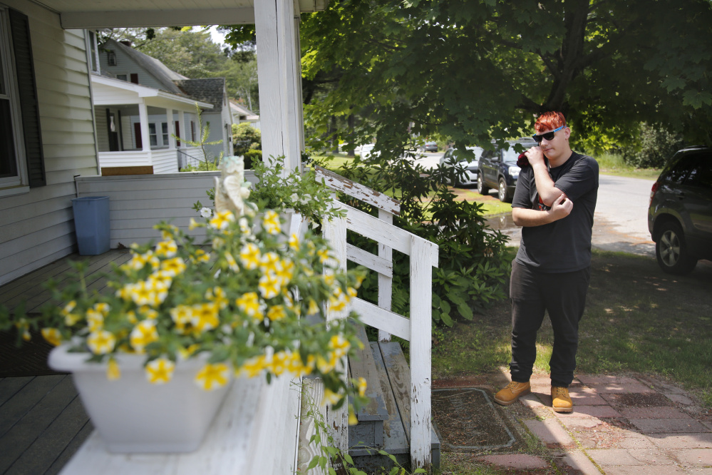 Christopher Segovia, 18, visits a group home in Brunswick with his family on Friday. Segovia, who became aggressive at home earlier this year, was placed at Mid Coast Hospital in May. He stayed at the Brunswick hospital for 37 days because group home beds weren't available.