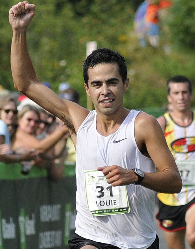 Louie Luchini battled the heat and humidity in the 2011 race to win the Maine men's division.