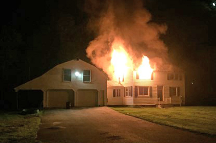 The fire Monday morning at 203 Falmouth Road in Windham.