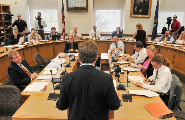 Daniel Walker, an attorney for Wellness Connection of Maine, testifies during Tuesday's hearing by the Marijuana Legalization Implementation Committee.