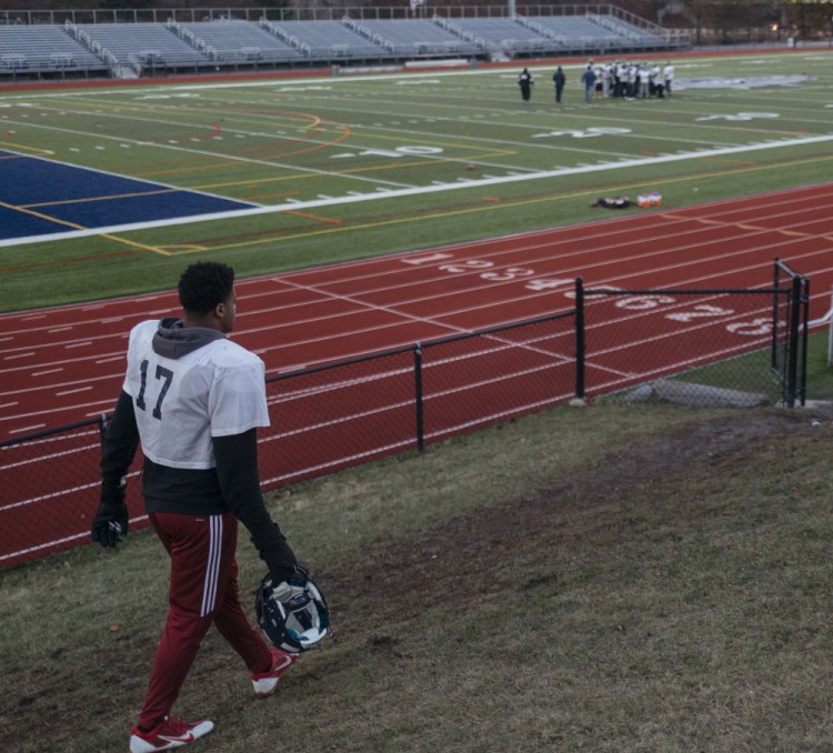 Nate Kapongo, 17, knew from the start in Portland that football would be his sport. And it's working out. "There are times he'll dominate games (at nose tackle)," said assistant coach Mike Rutherford. "We don't get to the (Class A North) final without him."