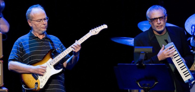 Steely Dan's Walter Becker, left, and Donald Fagen. Fagen is suing the estate of his late bandmate over ownership of the band's name and music.