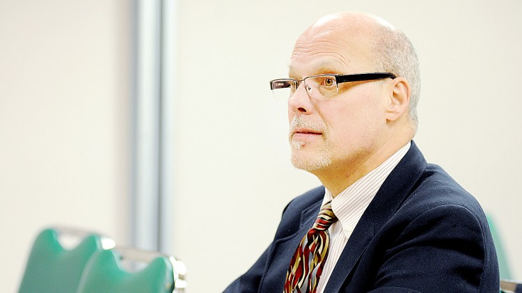 Lewiston School Committee Chairman Jim Handy attends the Maine Charter School Commission meeting in Augusta on Monday. The commission rejected the application of the Lewiston-Auburn Academy Charter School. 