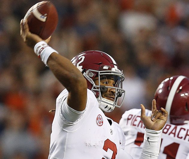 Quarterback Jalen Hurts will be in the national spotlight again when he leads Alabama into the semifinals against Clemson.