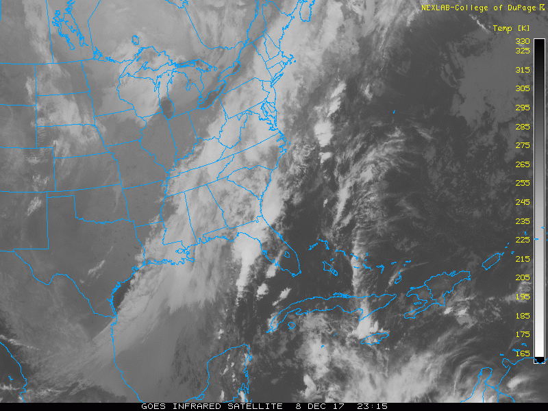 Moisture streams northward along the east coast Saturday morning. (COD Weather)