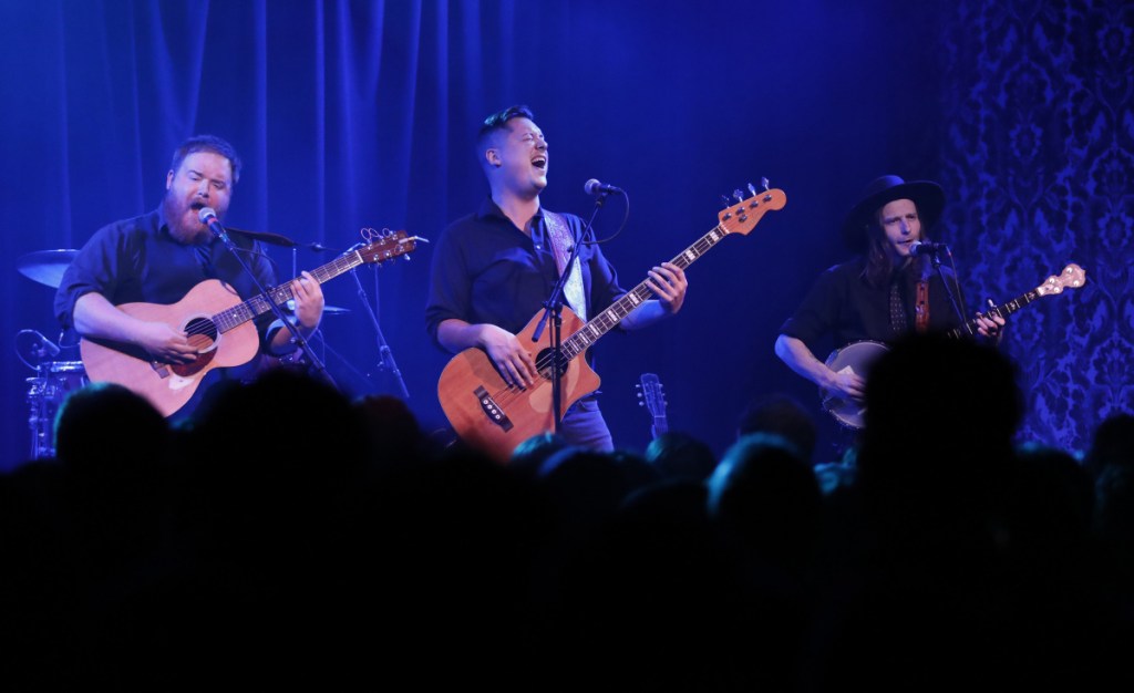 PORTLAND, ME - DECEMBER 28: The Ghost of Paul Revere's Griffin Sherry, left, Sean McCarthy, center, and Max Davis, right, performs Saturday, Dec. 30, 2017 at Port City Music Hall in Portland, Maine.  (Staff Photo by Joel Page/Staff Photographer)