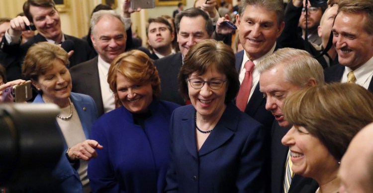 U.S. Sen. Susan Collins brought together a group of moderate colleagues that played a role in the resolution of the budget impasse.