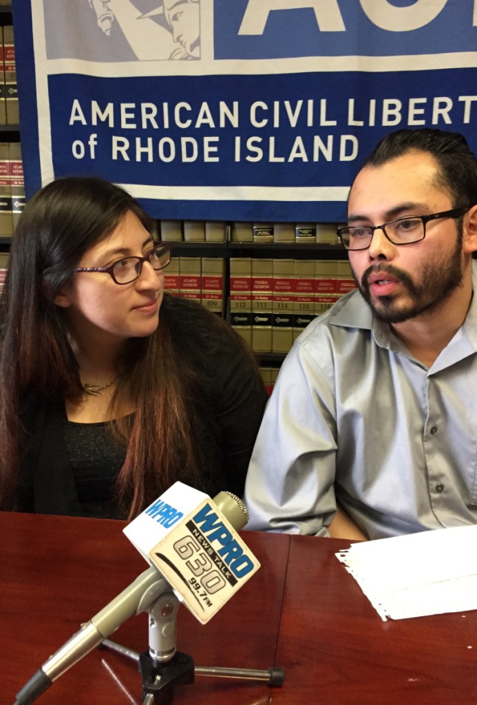 Lilian Calderon, who was brought to the U.S. at age 3 by her parents, with her husband, Luis Gordillo. She was released after a month in immigration detention.