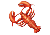 The lobster emoji, missing a pair of legs.