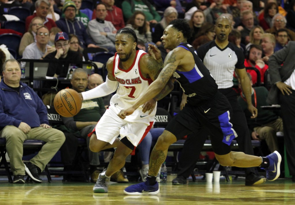 Trey Davis was all but unstoppable Sunday for the Maine Red Claws – Jay Wright of Lakeland attempts to answer the challenge – while scoring a team-record 57 points. The previous record was 52, set by Kenny Hayes six years ago.