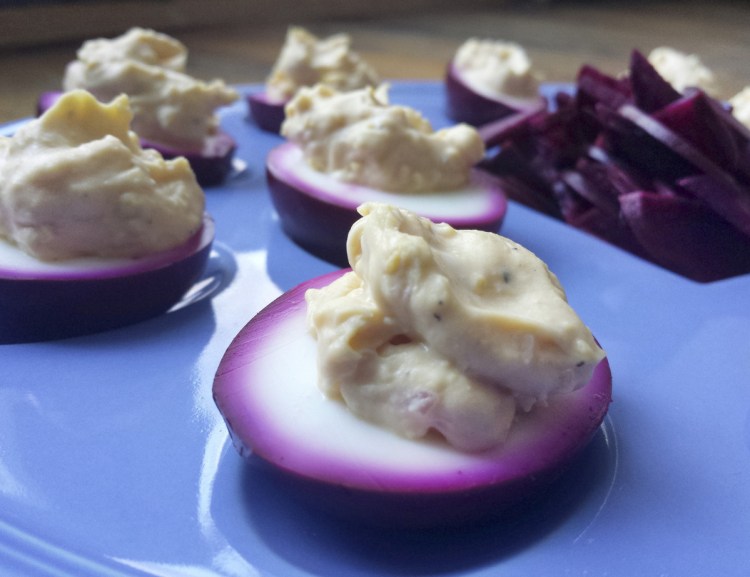 This recipe makes 12 deviled eggs.