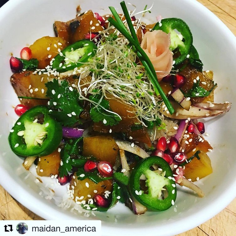 Blue Mermaid Island Grill's Golden Beet Poke Bowl