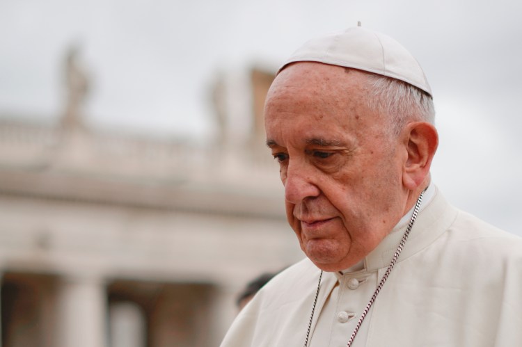 Pope Francis in St.Peter's Square at the Vatican on Wednesday.