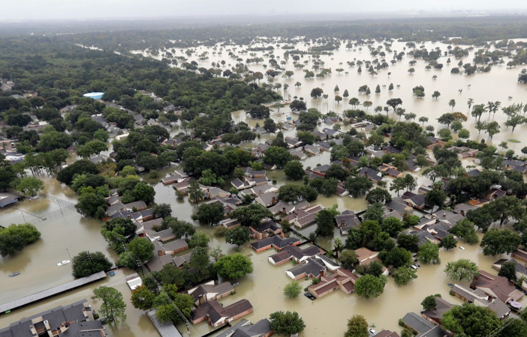 Hurricanes may again flood parts of Houston, above, but they won't be named Harvey.