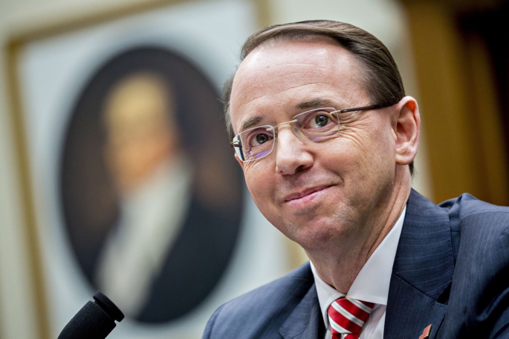 Deputy Attorney General Rod Rosenstein. Bloomberg photo/Andrew Harrer