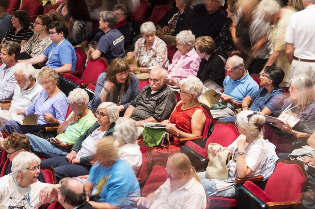 Filmgoers fill the seats Firday at the Waterville Opera House at the Maine International Film Festival. MIFF kicked off Friday night with a showing of "The Bookshop."