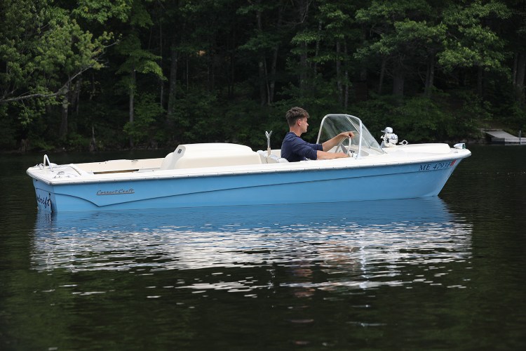 The late, award-winning director Jonathan Demme's ski boat, Spindrift, sold Sunday at the Lovell Historical Society's annual auction for $6,500, an auction record. It is a 1967 Correct Craft Mustang.