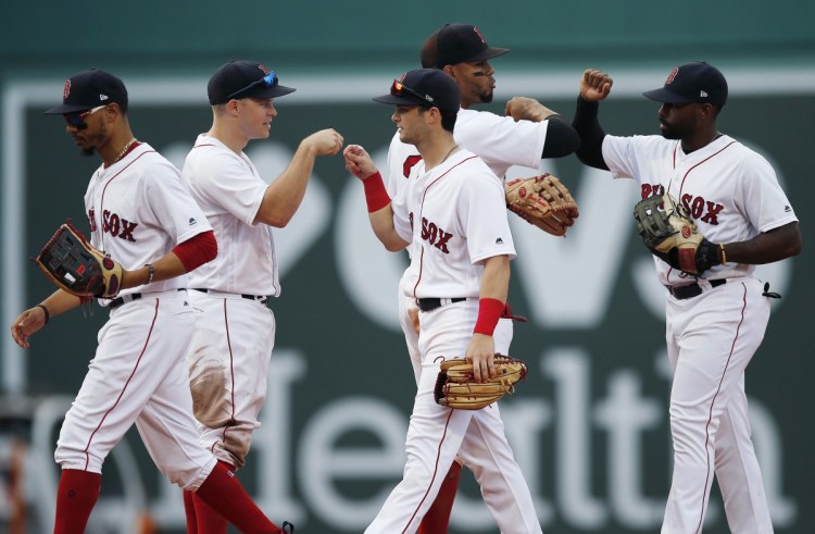 Another day, another postgame celebration for the Red Sox, who are 22-6 since July 1 and are on pace to finish with 113 wins.