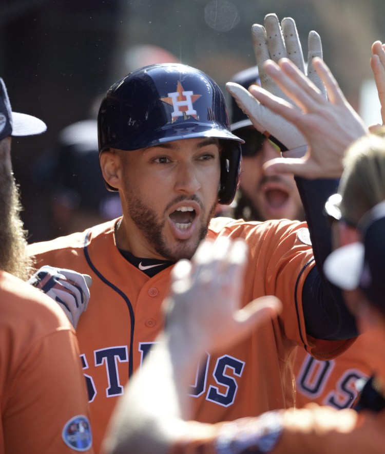 George Springer batted .429 against the Indians and hit three home runs as the Astros won three straight to win the ALDS.